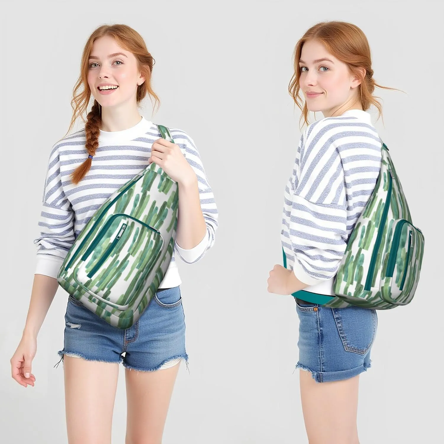 Shoulder Sling Crossbody Casual Chest Bag For Travel Sports Running,Backpack for Men & Women Lightweight Sports BagCrossbody Concealed Carry,Cactus Shoulder Bag Waterproof Chest Bag