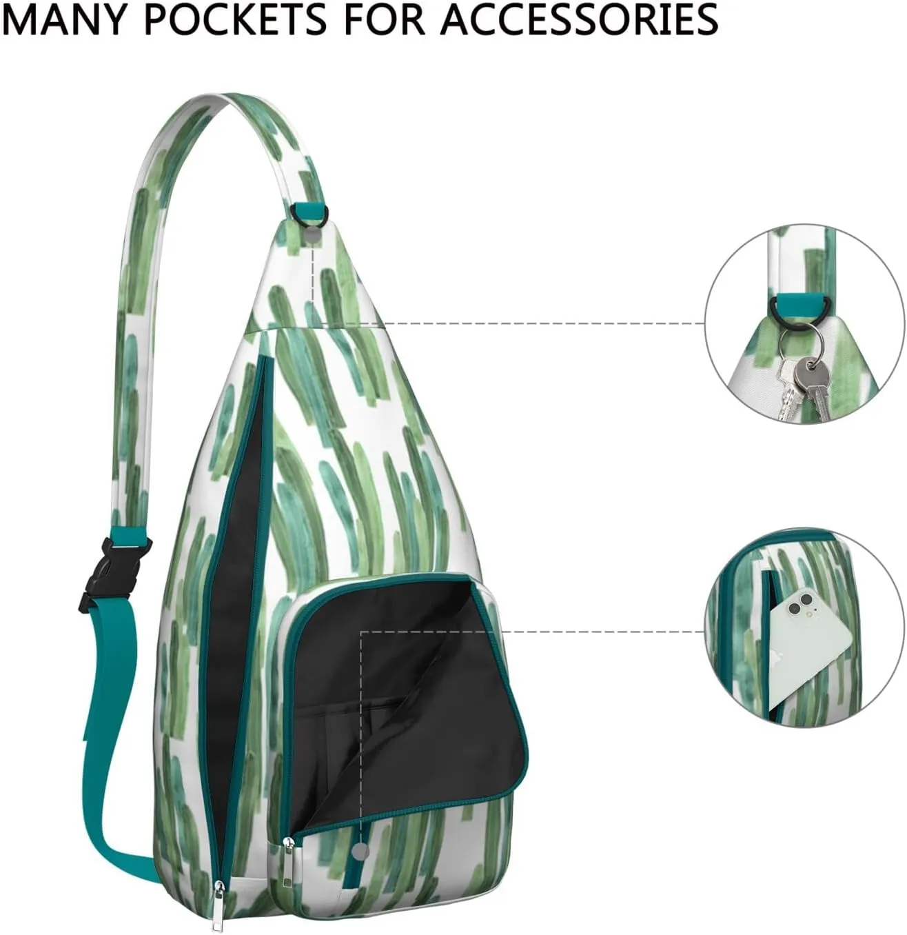 Shoulder Sling Crossbody Casual Chest Bag For Travel Sports Running,Backpack for Men & Women Lightweight Sports BagCrossbody Concealed Carry,Cactus Shoulder Bag Waterproof Chest Bag