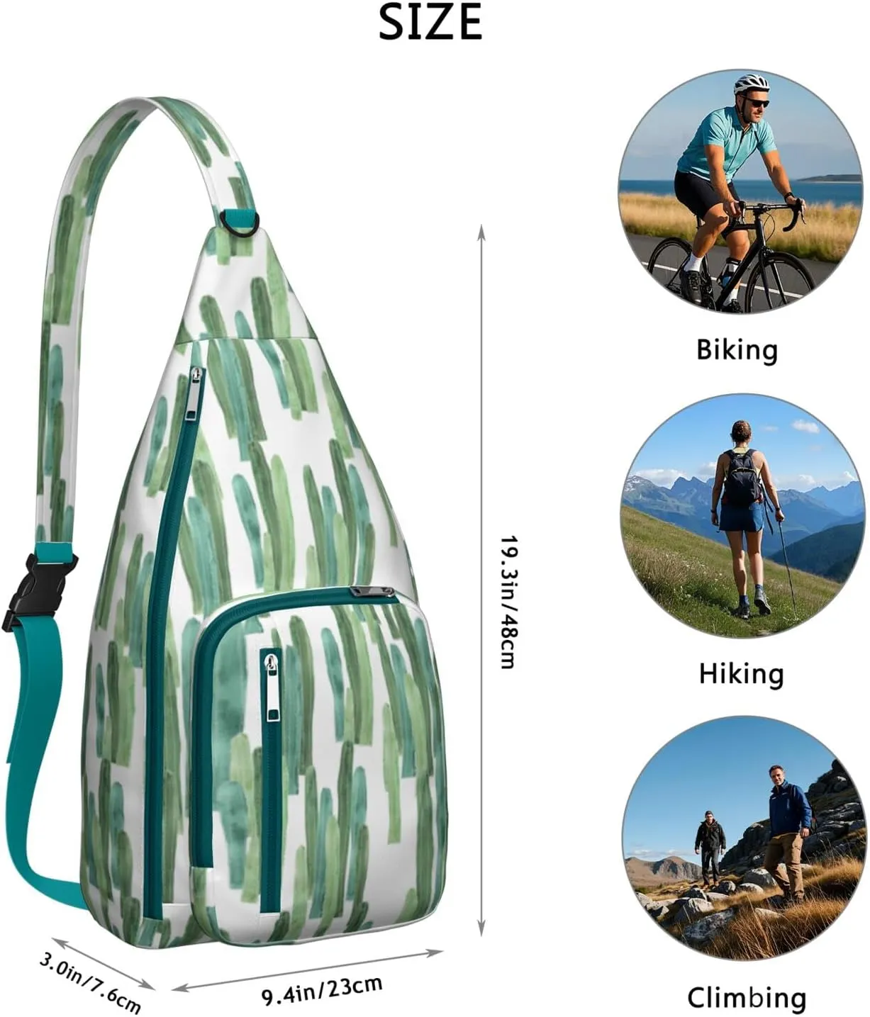 Shoulder Sling Crossbody Casual Chest Bag For Travel Sports Running,Backpack for Men & Women Lightweight Sports BagCrossbody Concealed Carry,Cactus Shoulder Bag Waterproof Chest Bag