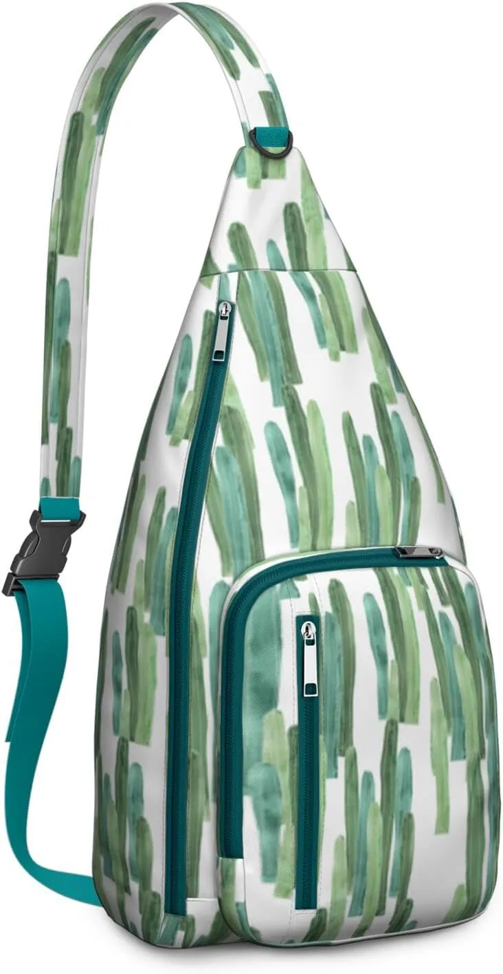Shoulder Sling Crossbody Casual Chest Bag For Travel Sports Running,Backpack for Men & Women Lightweight Sports BagCrossbody Concealed Carry,Cactus Shoulder Bag Waterproof Chest Bag
