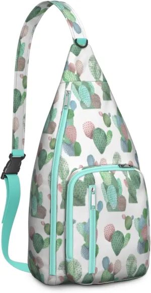 Shoulder Sling Crossbody Casual Chest Bag For Travel Sports Running,Backpack for Men & Women Lightweight Sports BagCrossbody Concealed Carry,Cactus Shoulder Bag Waterproof Chest Bag