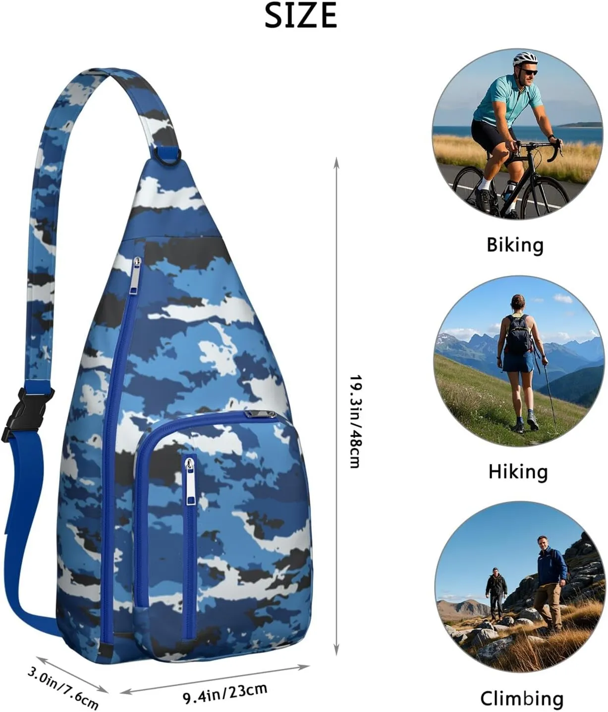 Shoulder Sling Crossbody Casual Chest Bag For Travel Sports Running,Backpack for Men & Women Lightweight Sports BagCrossbody Concealed Carry,Camo Shoulder Bag Waterproof Chest Bag