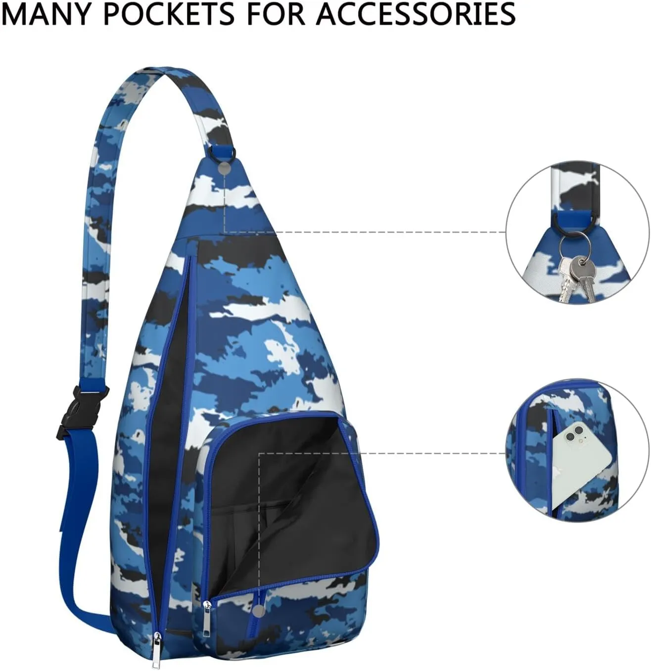Shoulder Sling Crossbody Casual Chest Bag For Travel Sports Running,Backpack for Men & Women Lightweight Sports BagCrossbody Concealed Carry,Camo Shoulder Bag Waterproof Chest Bag