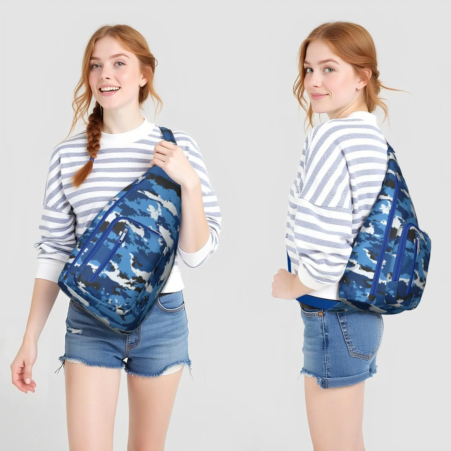 Shoulder Sling Crossbody Casual Chest Bag For Travel Sports Running,Backpack for Men & Women Lightweight Sports BagCrossbody Concealed Carry,Camo Shoulder Bag Waterproof Chest Bag