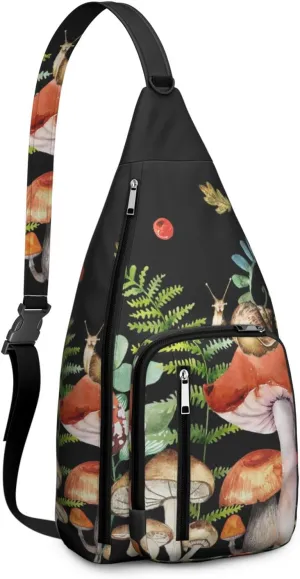 Shoulder Sling Crossbody Casual Chest Bag For Travel Sports Running,Backpack for Men & Women Lightweight Sports BagCrossbody Concealed Carry,Mushroom Shoulder Bag Waterproof Chest Bag