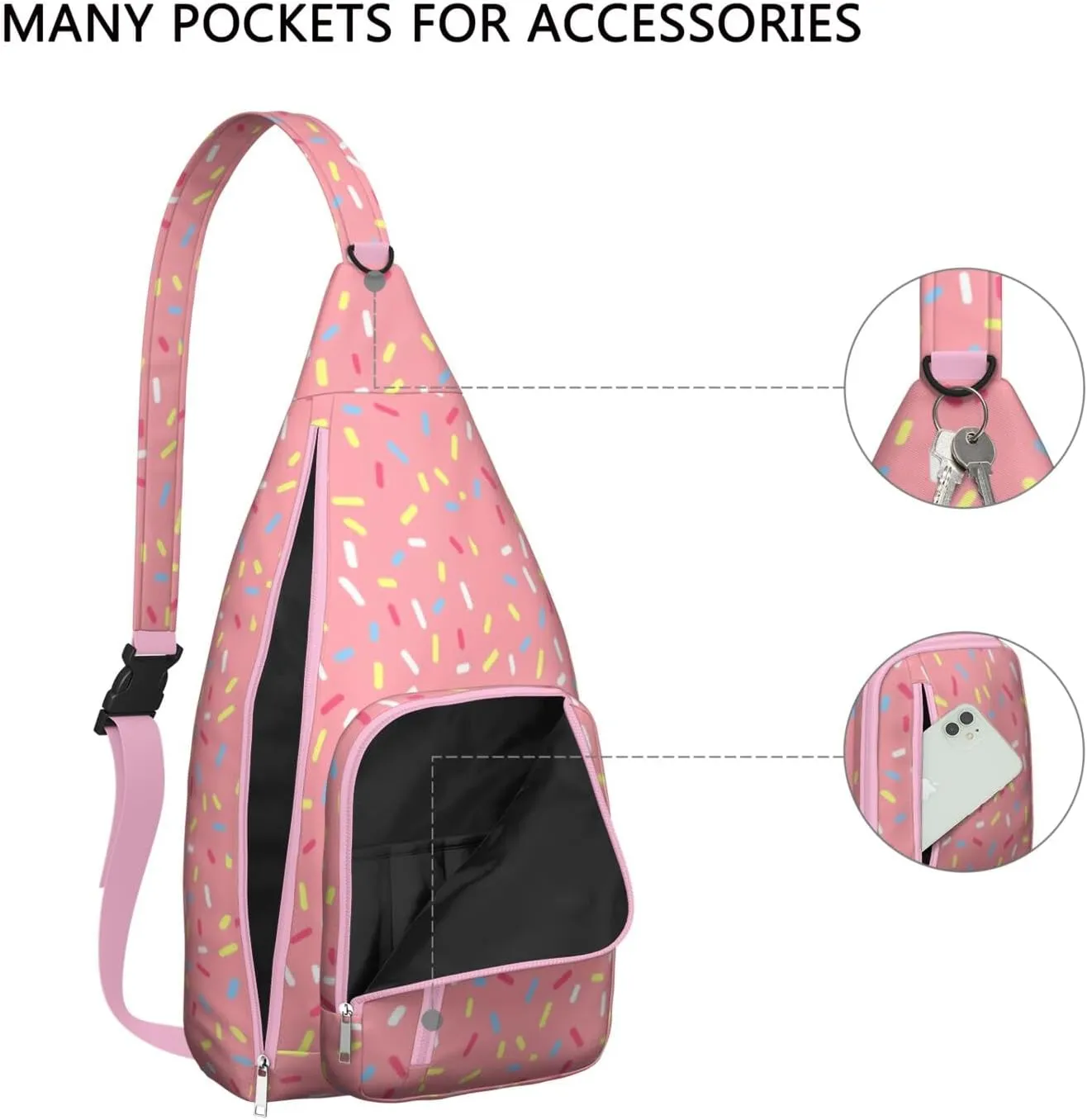Shoulder Sling Crossbody Casual Chest Bag For Travel Sports Running,Backpack for Men & Women Lightweight Sports BagCrossbody Concealed Carry,Polka Shoulder Bag Waterproof Chest Bag