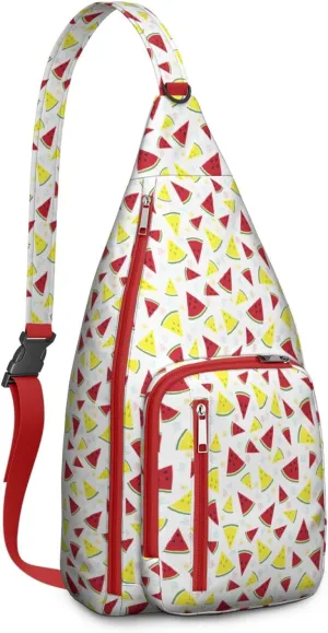 Shoulder Sling Crossbody Casual Chest Bag For Travel Sports Running,Backpack for Men & Women Lightweight Sports BagCrossbody Concealed Carry,Watermelon Shoulder Bag Waterproof Chest Bag