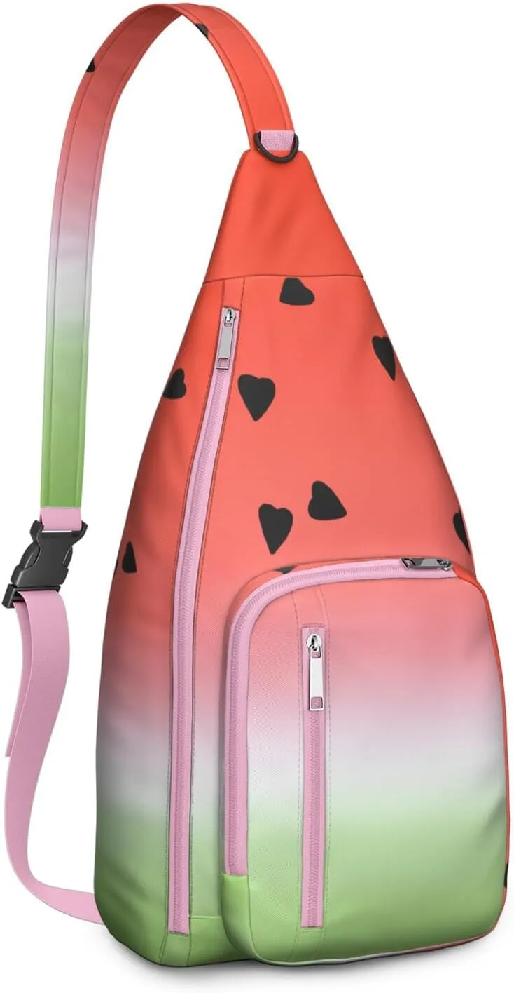 Shoulder Sling Crossbody Casual Chest Bag For Travel Sports Running,Backpack for Men & Women Lightweight Sports BagCrossbody Concealed Carry,Watermelon Shoulder Bag Waterproof Chest Bag