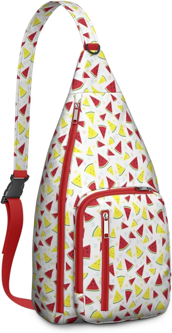 Shoulder Sling Crossbody Casual Chest Bag For Travel Sports Running,Backpack for Men & Women Lightweight Sports BagCrossbody Concealed Carry,Watermelon Shoulder Bag Waterproof Chest Bag