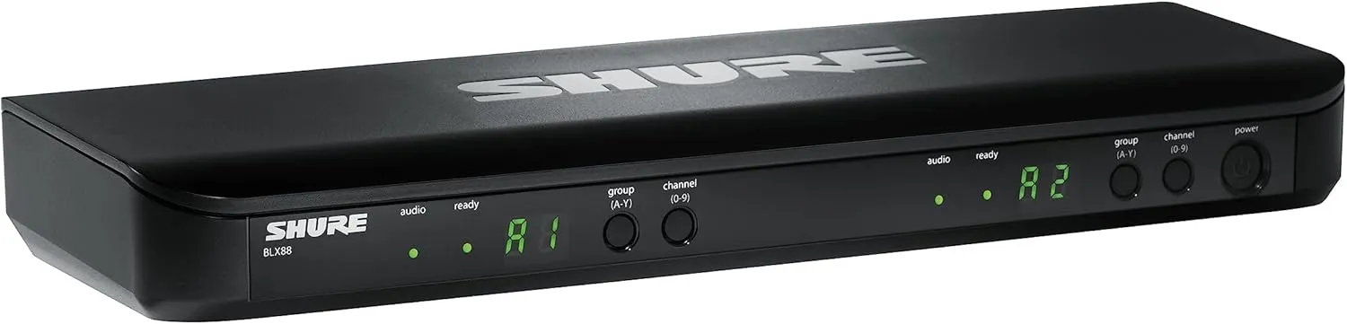 Shure BLX1288/P31 Wireless Microphone System - 14-Hour Battery Life, 300 ft Range, UHF | Includes Handheld & Headset Mics, Dual Channel Receiver | H10 Band (BLX1288/P31-H10)