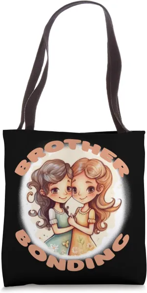 Sisterly Bond Cartoon Tote Bag