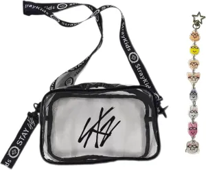 SK Lightstick Storage Bag Compatible with Stray Kids Lightstick Ver1/2, SK Merchandise Cross Body Transparent PVC Shoulder Bag Handbag STRAY Gifts