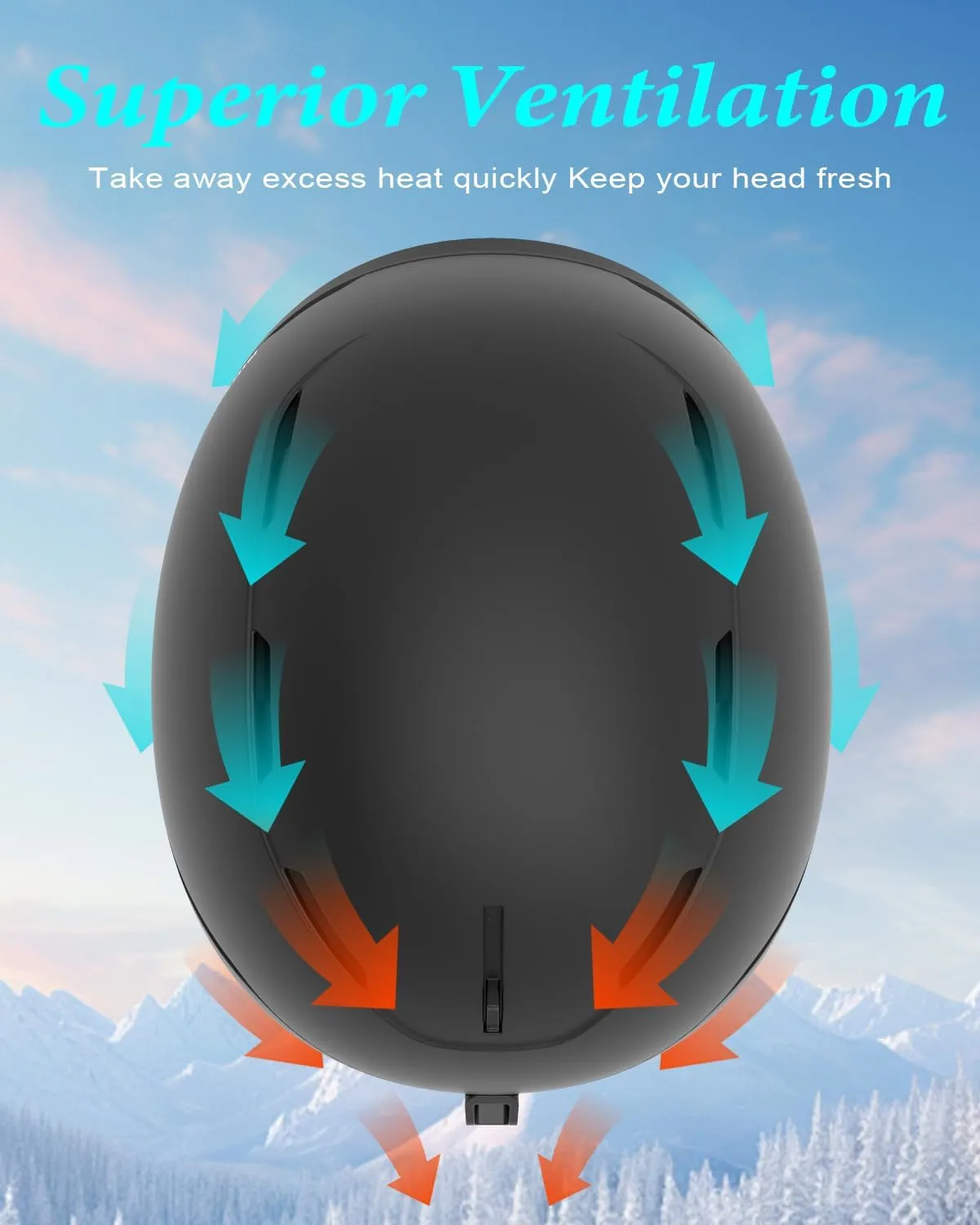 Ski Helmet for Women Men, Safety Certified Snowboard Helmet with Shockproof ABS Hard Shell for Adults & Youth