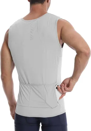 Sleeveless Cycling Jersey Men, Biking Base Layer Breathable and Lightweight with Back Pocket Sports Vest