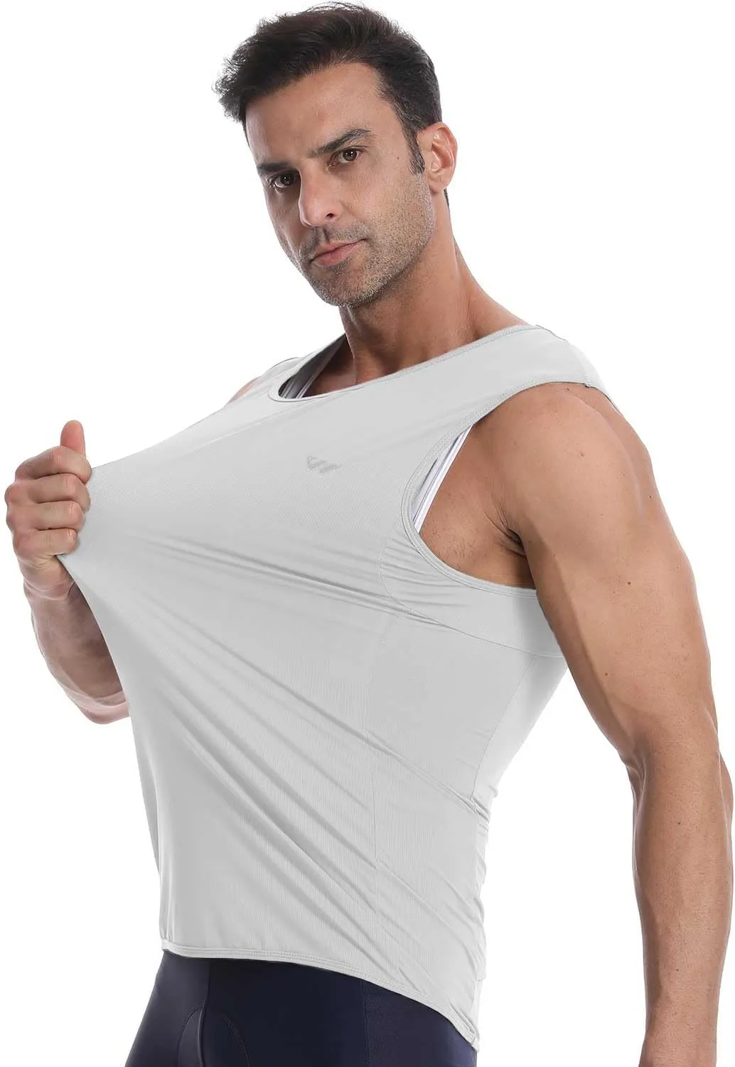 Sleeveless Cycling Jersey Men, Biking Base Layer Breathable and Lightweight with Back Pocket Sports Vest