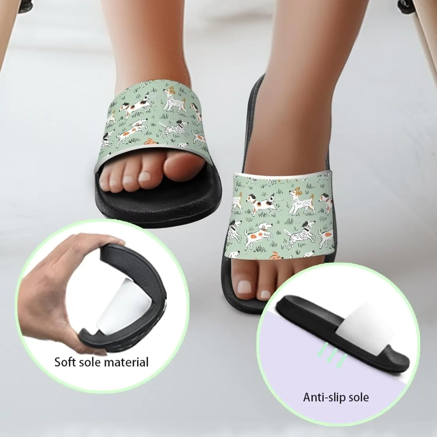 Slides for Kids, Toddler Slippers Shower Bathroom Non-Slip Open Toe Super Soft Comfy Boys Girls Home House Slide Sandals