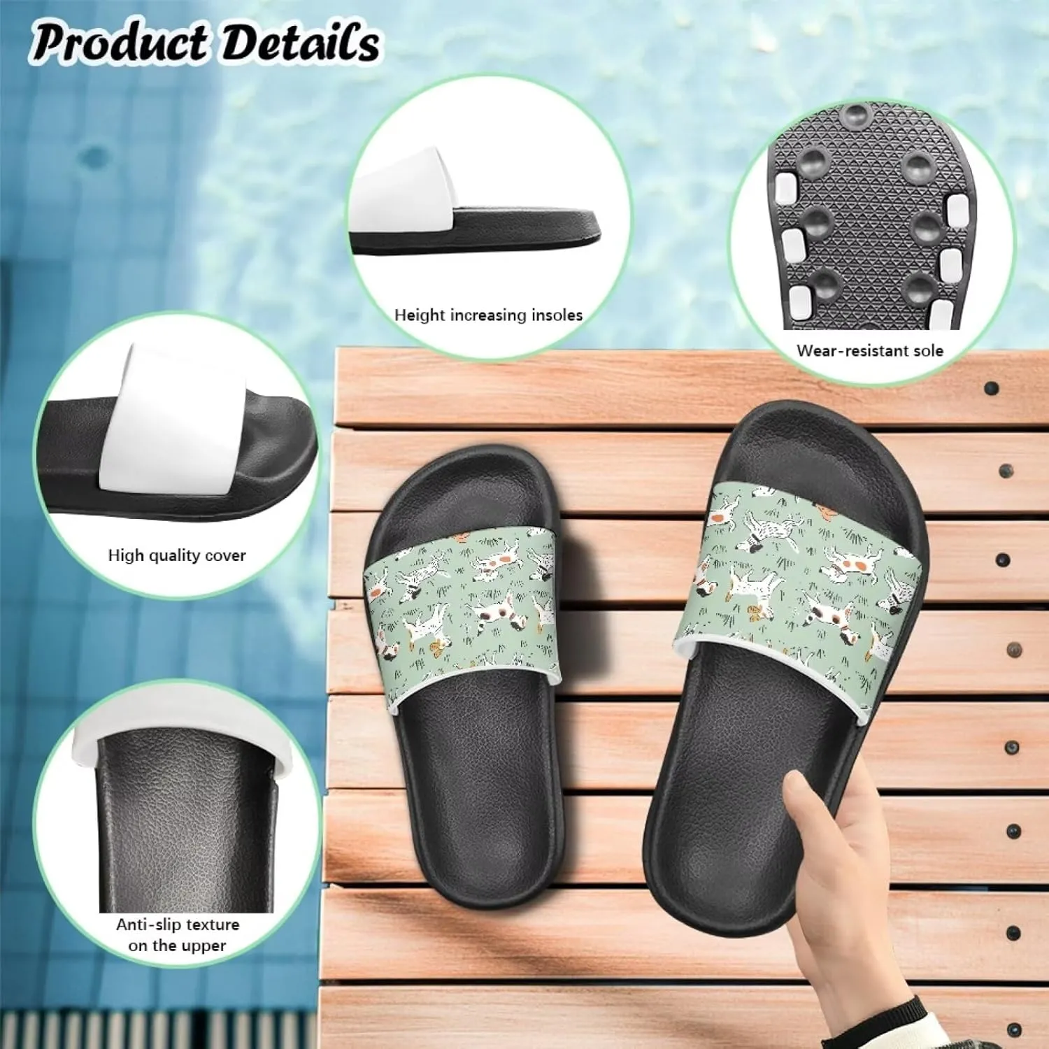 Slides for Kids, Toddler Slippers Shower Bathroom Non-Slip Open Toe Super Soft Comfy Boys Girls Home House Slide Sandals