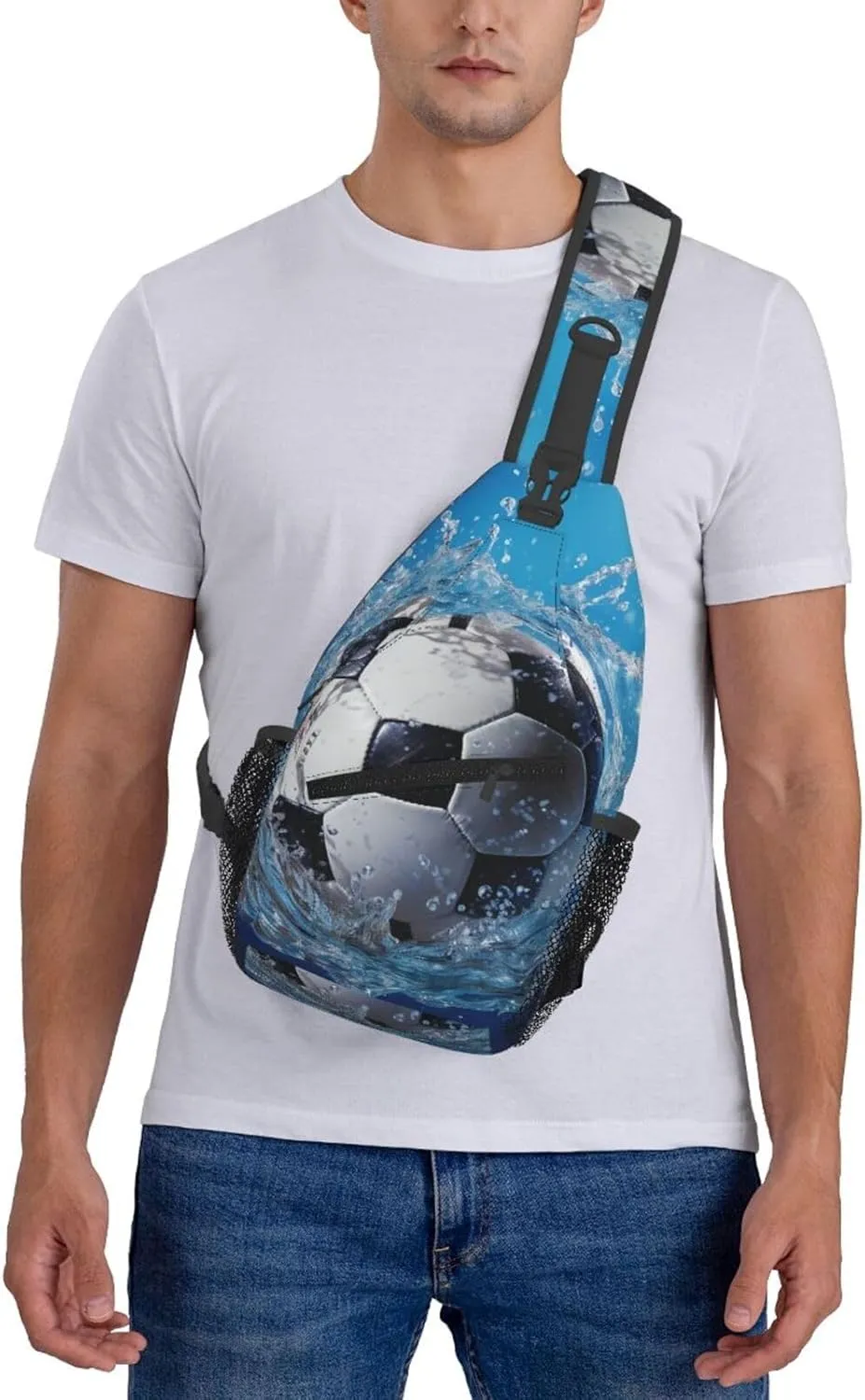 Sling Bag for Women Men Crossbody Bag Sling Backpack Soccer Ball Water Cross Body Bag Adjustable Chest Bag