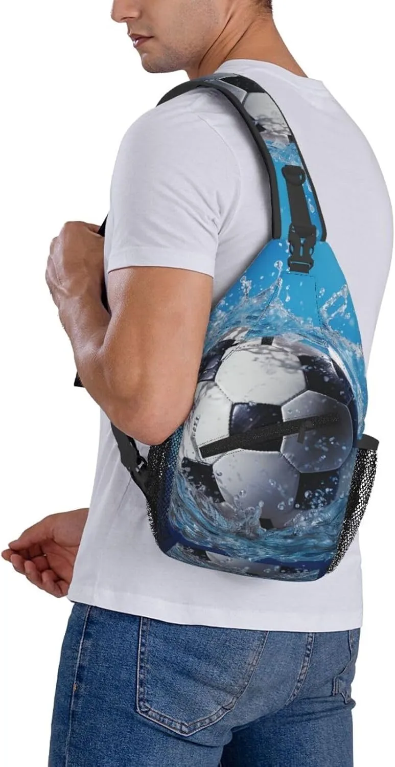 Sling Bag for Women Men Crossbody Bag Sling Backpack Soccer Ball Water Cross Body Bag Adjustable Chest Bag