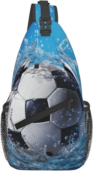 Sling Bag for Women Men Crossbody Bag Sling Backpack Soccer Ball Water Cross Body Bag Adjustable Chest Bag