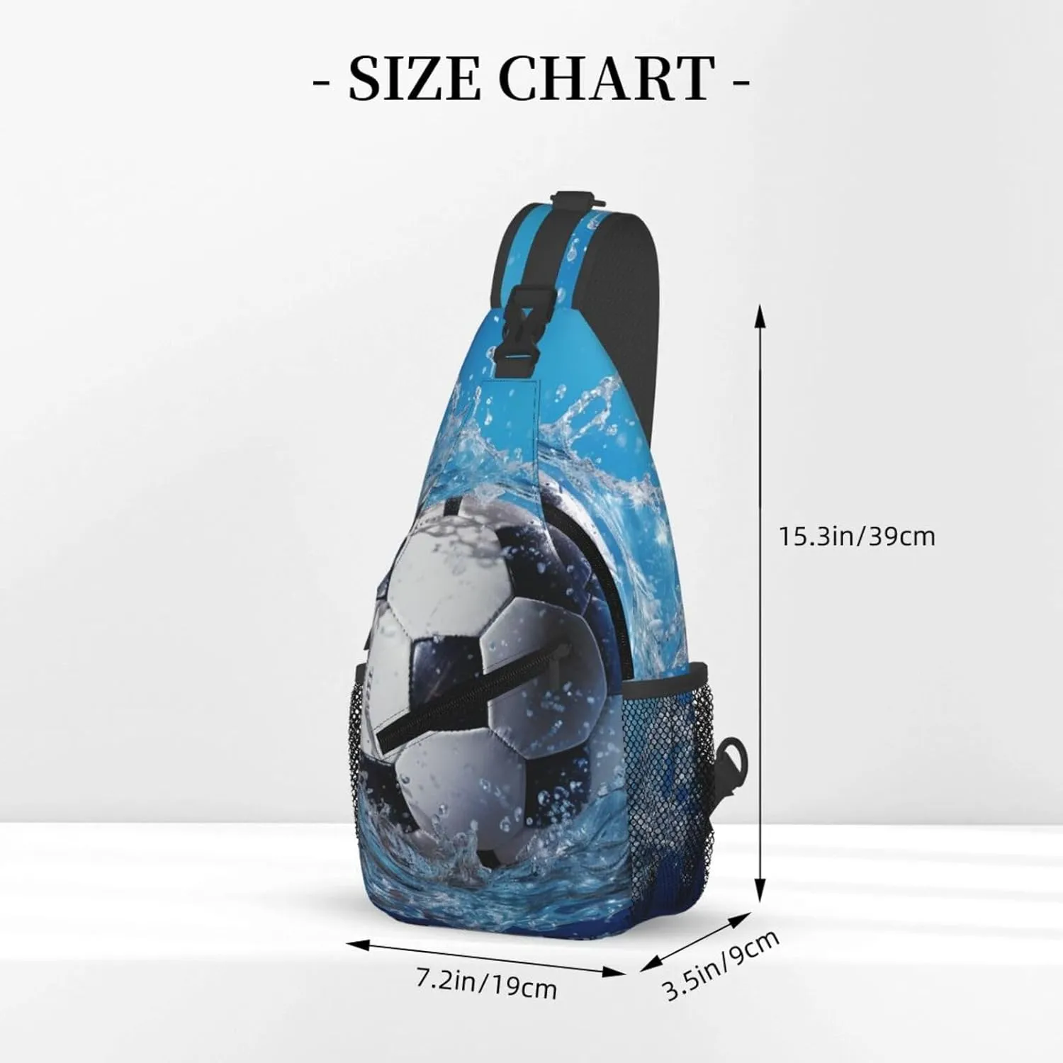 Sling Bag for Women Men Crossbody Bag Sling Backpack Soccer Ball Water Cross Body Bag Adjustable Chest Bag