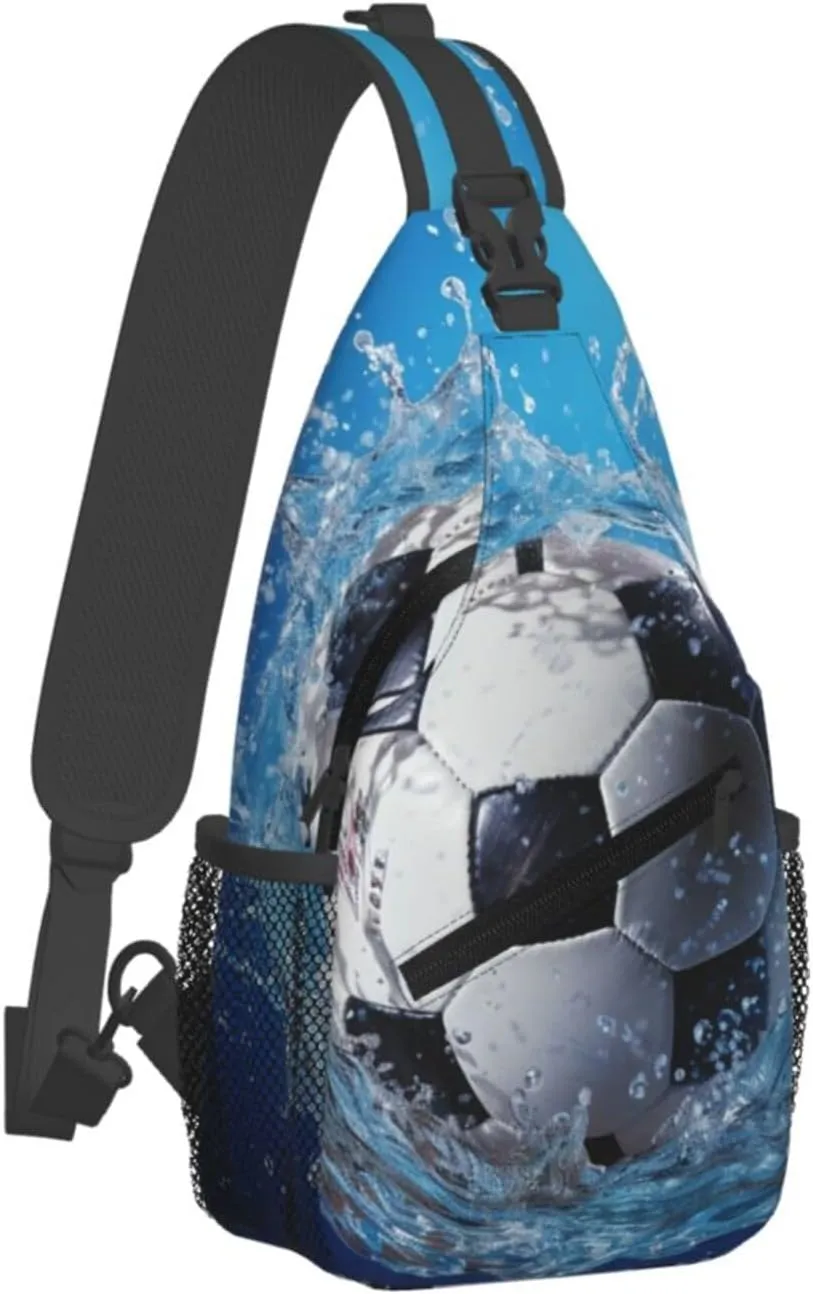Sling Bag for Women Men Crossbody Bag Sling Backpack Soccer Ball Water Cross Body Bag Adjustable Chest Bag