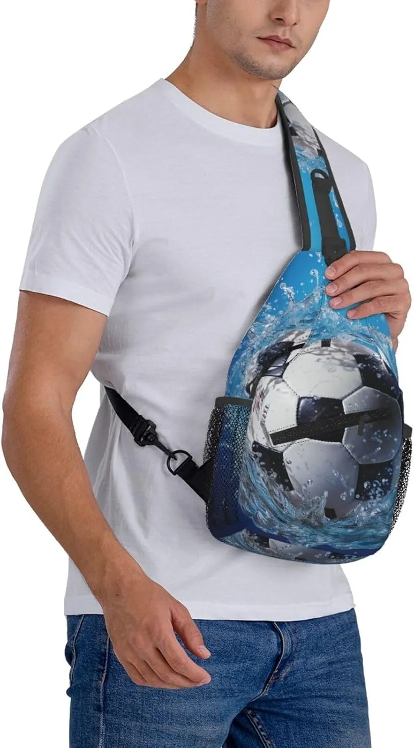 Sling Bag for Women Men Crossbody Bag Sling Backpack Soccer Ball Water Cross Body Bag Adjustable Chest Bag