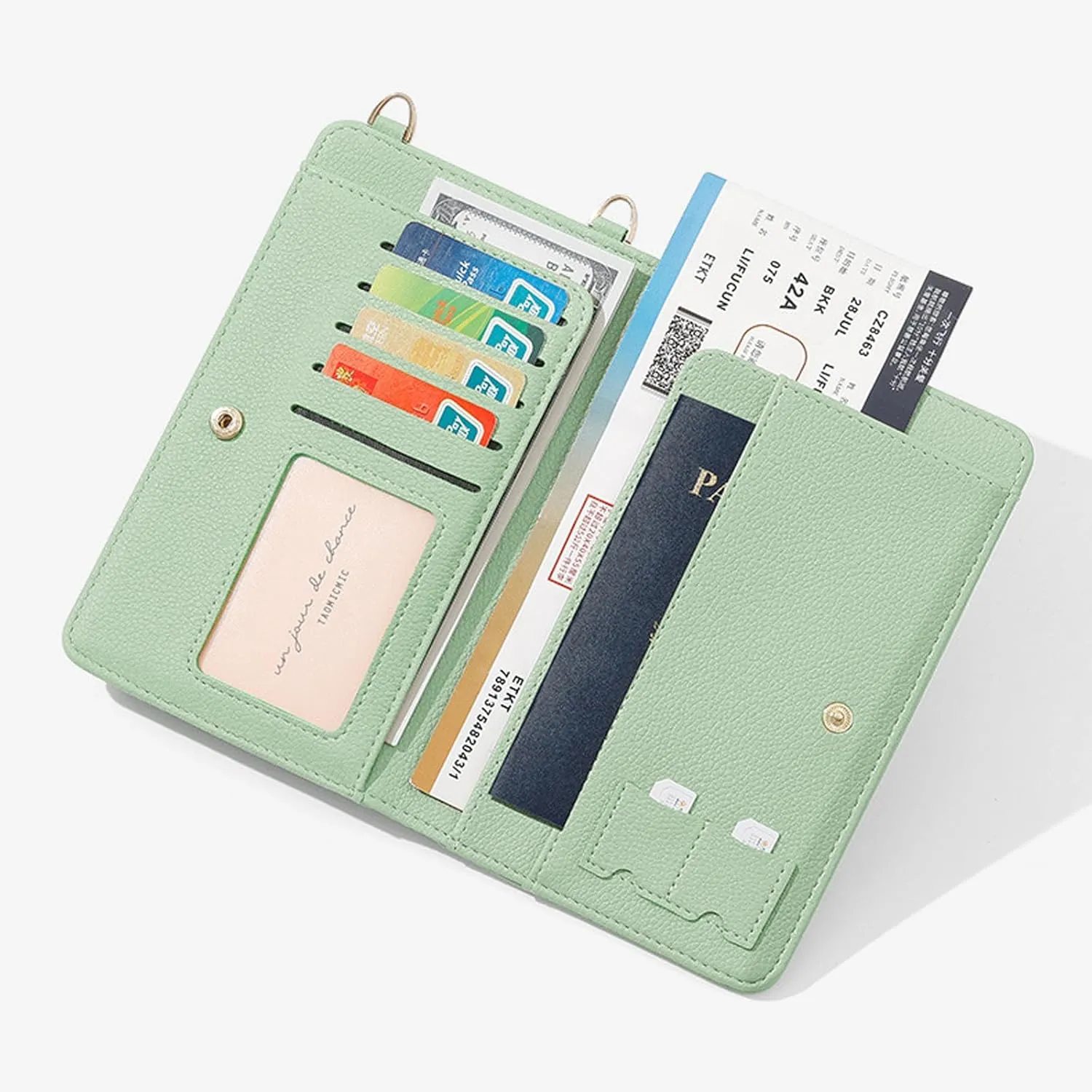 Small Crossbody Bag Purse Wallet for Women, Mulit-purpose RFID Blocking Card Passport Holder Combo Travel Essentials Cover