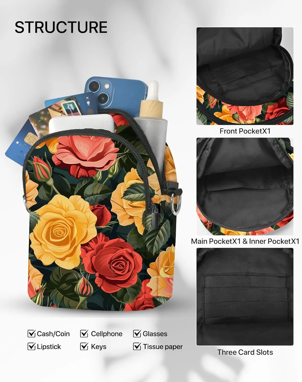 Small Crossbody Bags for Women Casual Cell Phone Purse Lightweight Crossbody Purses Fashion with Adjustable Strap