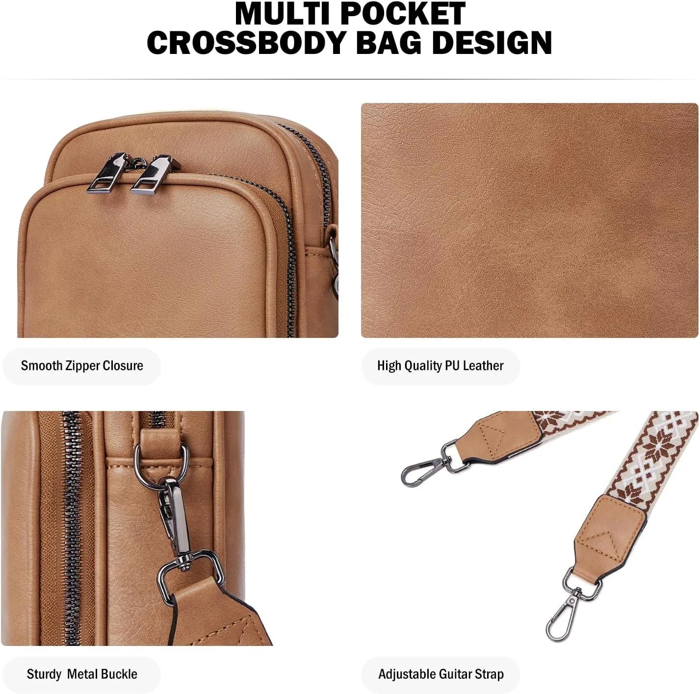 Small Crossbody Bags for Women Trendy,Vegan Leather Cell Phone Purse Crossbody Handbag Purse with Built in Wallet