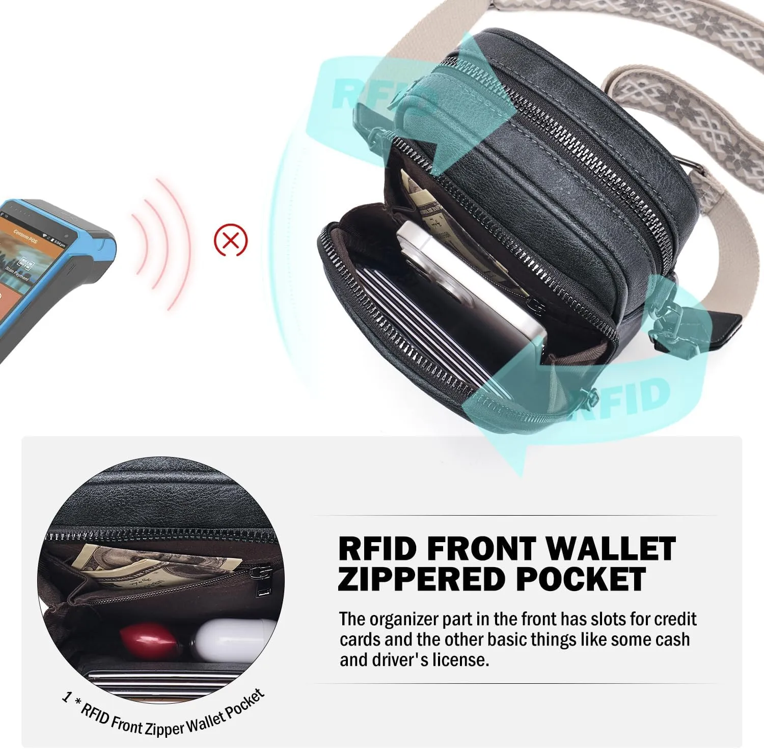 Small Crossbody Bags for Women Trendy,Vegan Leather Cell Phone Purse Crossbody Handbag Purse with Built in Wallet