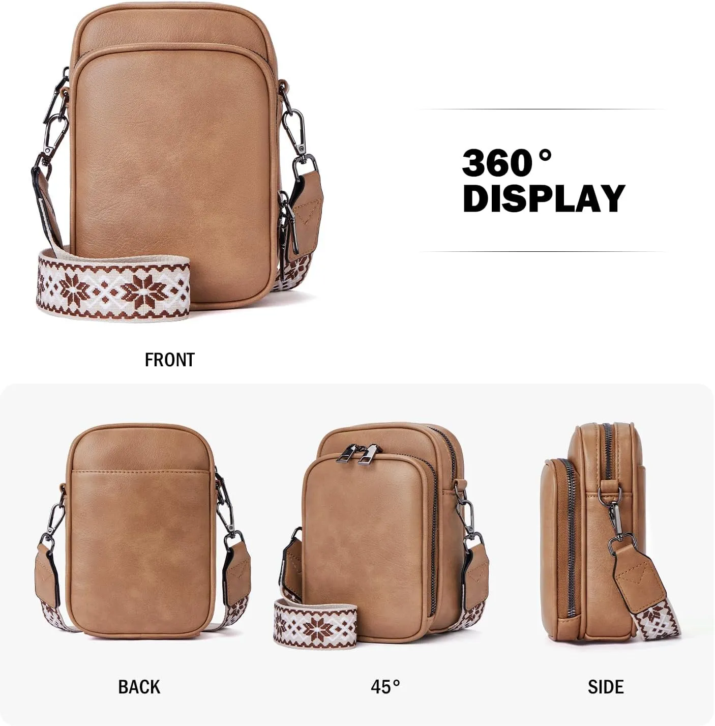 Small Crossbody Bags for Women Trendy,Vegan Leather Cell Phone Purse Crossbody Handbag Purse with Built in Wallet