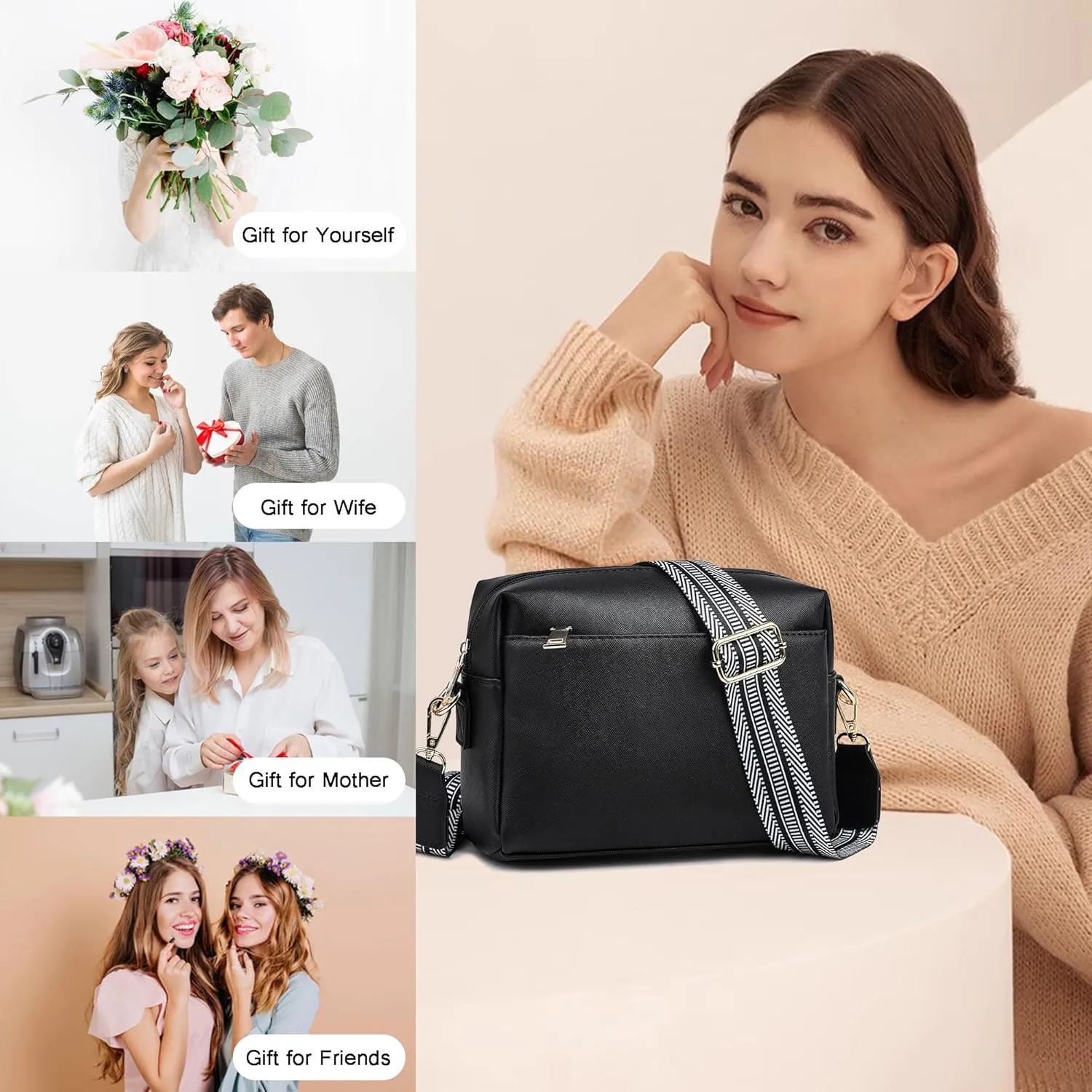 Small Crossbody Bags for Women Vegan Leather Purses Women's Shoulder Handbags Wallet Satchel Cross Body Purse
