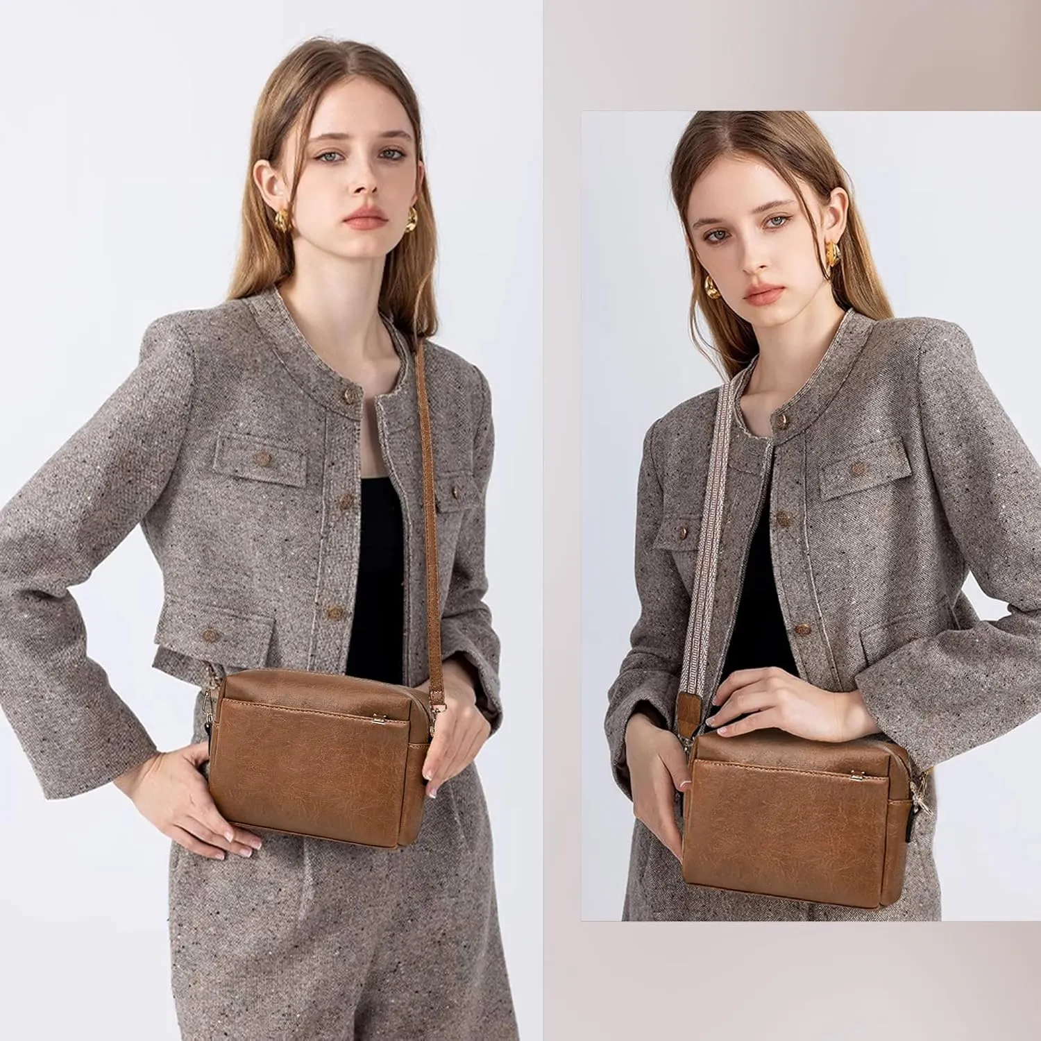 Small Crossbody Bags for Women Vegan Leather Purses Women's Shoulder Handbags Wallet Satchel Cross Body Purse