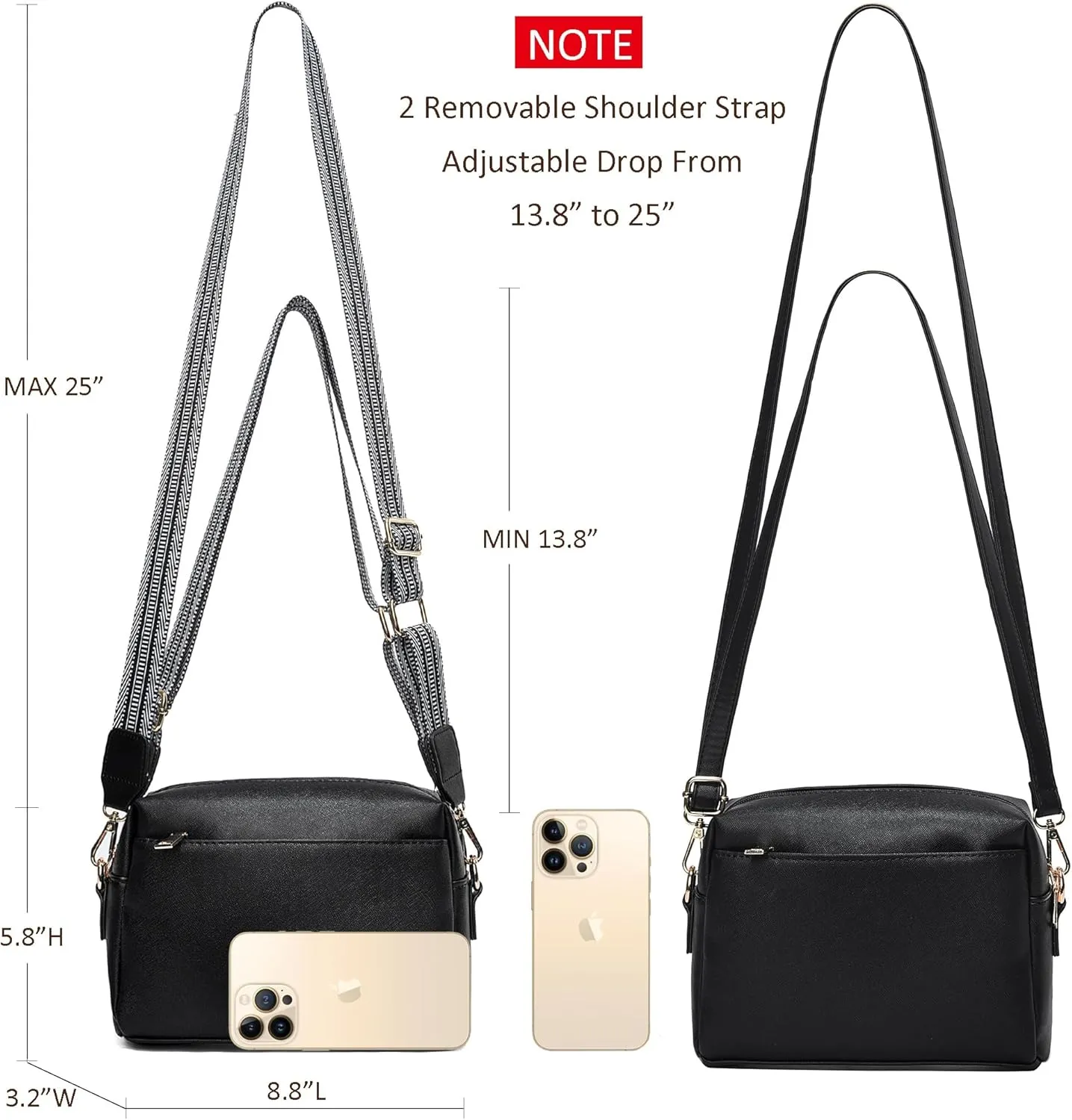 Small Crossbody Bags for Women Vegan Leather Purses Women's Shoulder Handbags Wallet Satchel Cross Body Purse