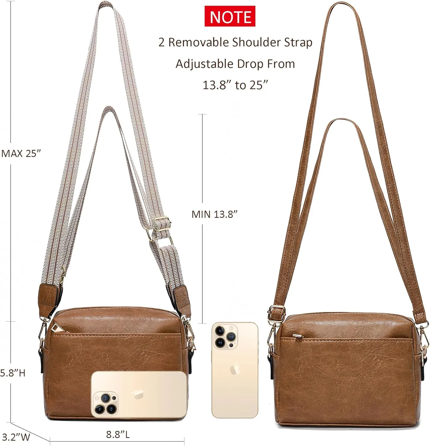 Small Crossbody Bags for Women Vegan Leather Purses Women's Shoulder Handbags Wallet Satchel Cross Body Purse