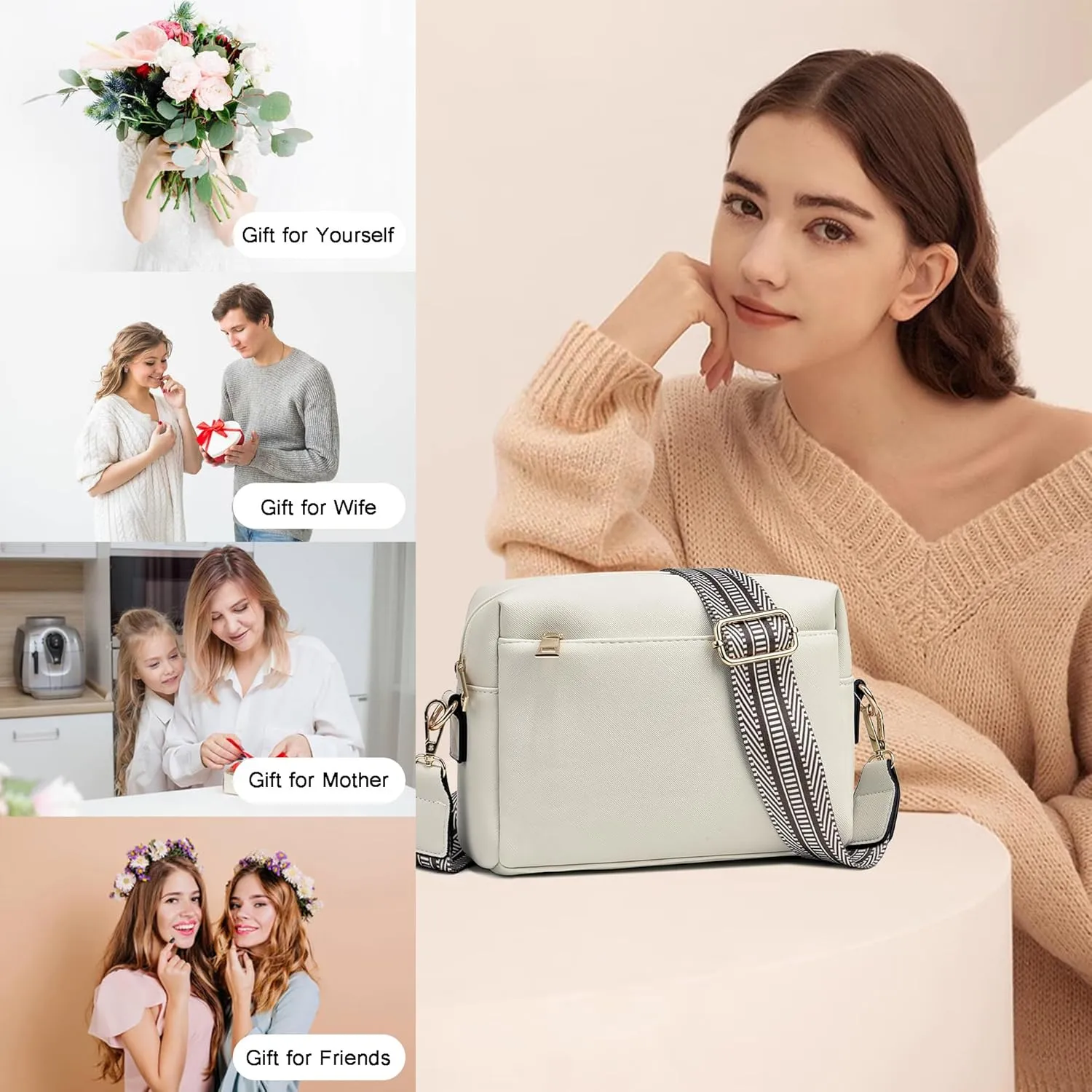 Small Crossbody Bags for Women Vegan Leather Purses Women's Shoulder Handbags Wallet Satchel Cross Body Purse