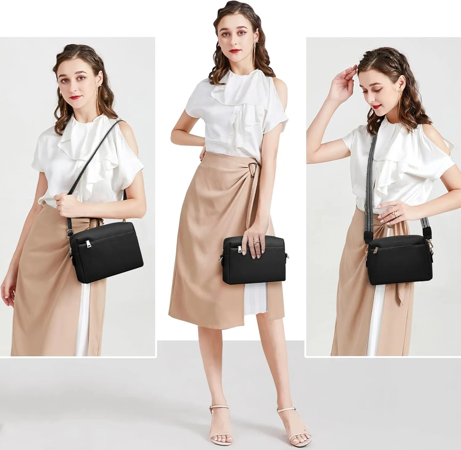 Small Crossbody Bags for Women Vegan Leather Purses Women's Shoulder Handbags Wallet Satchel Cross Body Purse