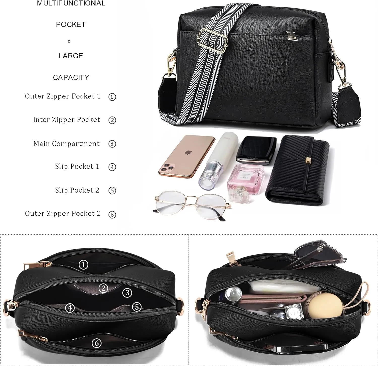 Small Crossbody Bags for Women Vegan Leather Purses Women's Shoulder Handbags Wallet Satchel Cross Body Purse