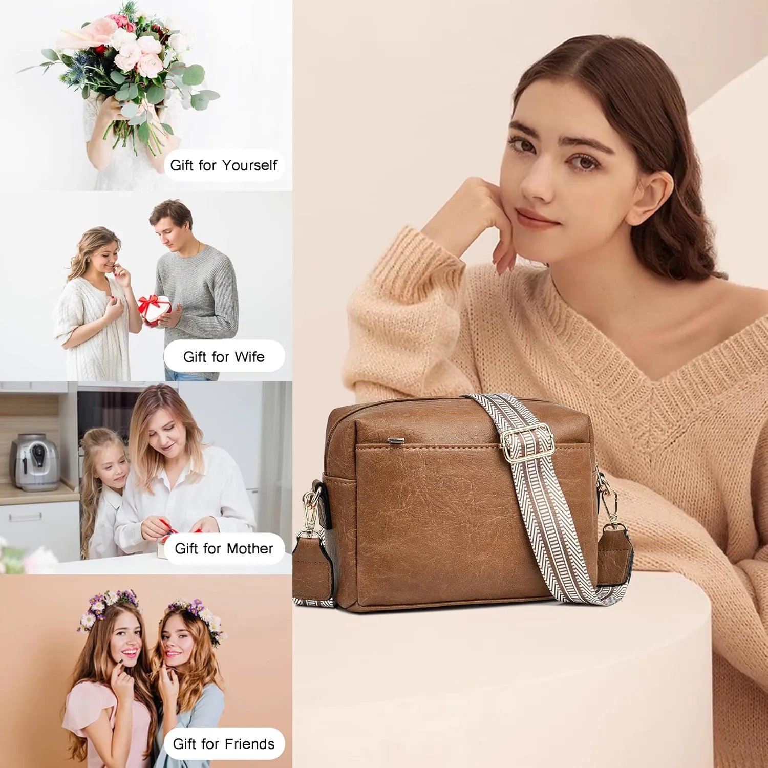 Small Crossbody Bags for Women Vegan Leather Purses Women's Shoulder Handbags Wallet Satchel Cross Body Purse