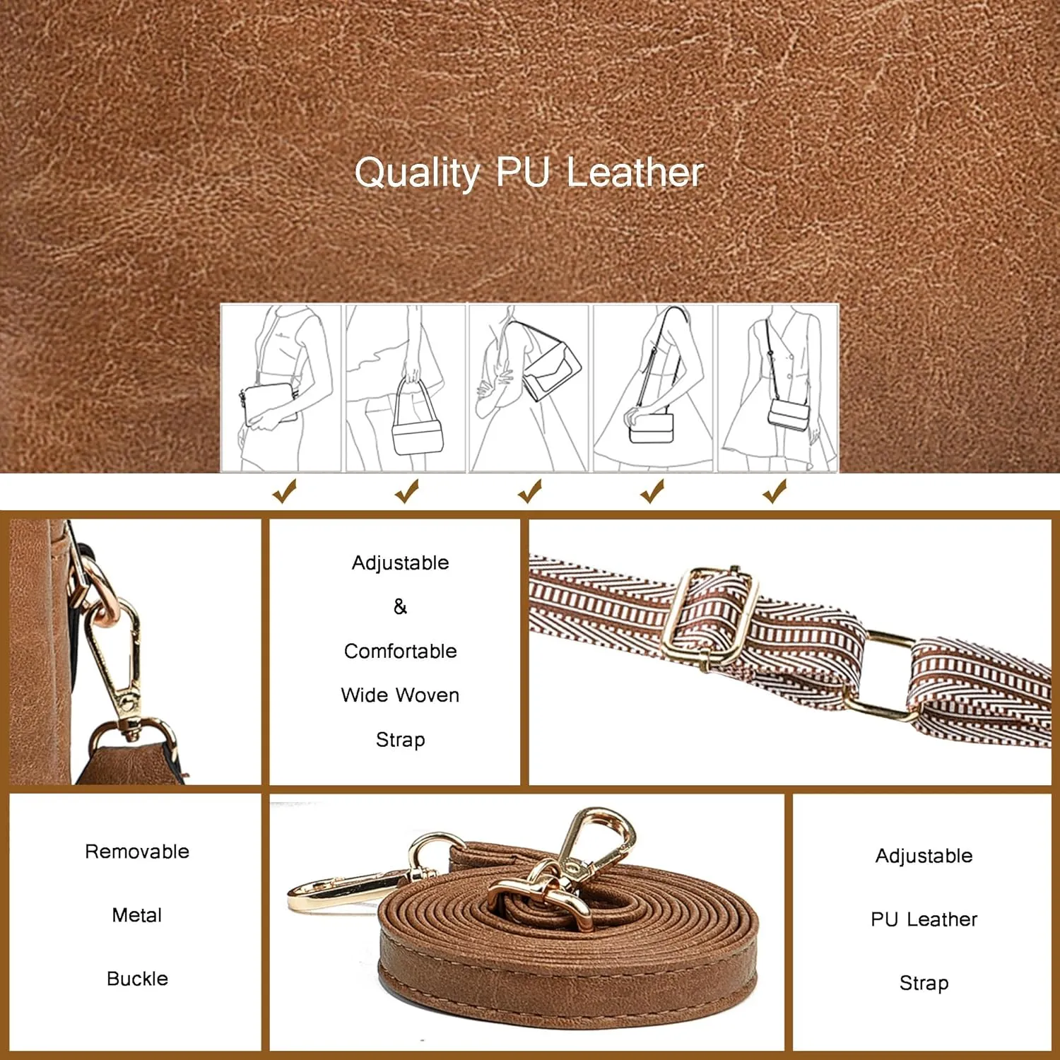 Small Crossbody Bags for Women Vegan Leather Purses Women's Shoulder Handbags Wallet Satchel Cross Body Purse