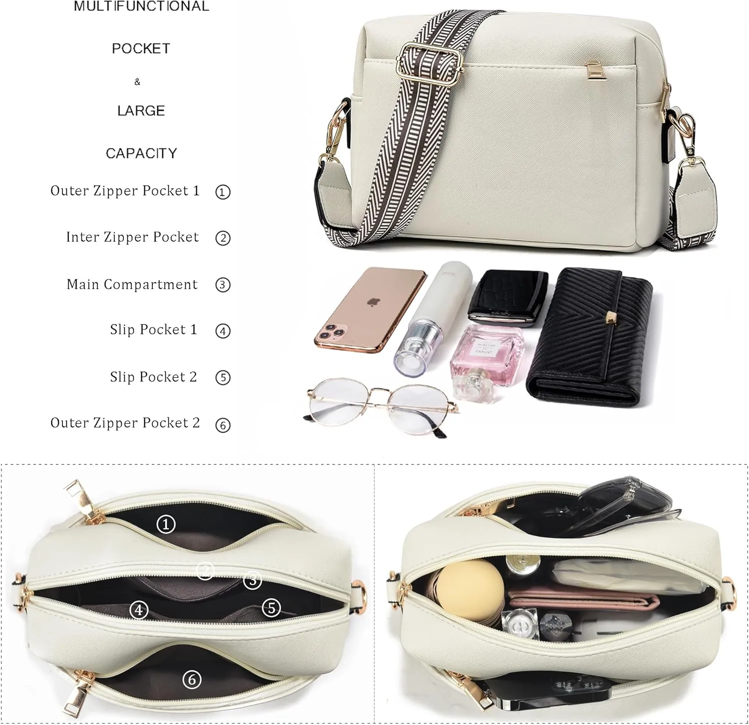 Small Crossbody Bags for Women Vegan Leather Purses Women's Shoulder Handbags Wallet Satchel Cross Body Purse
