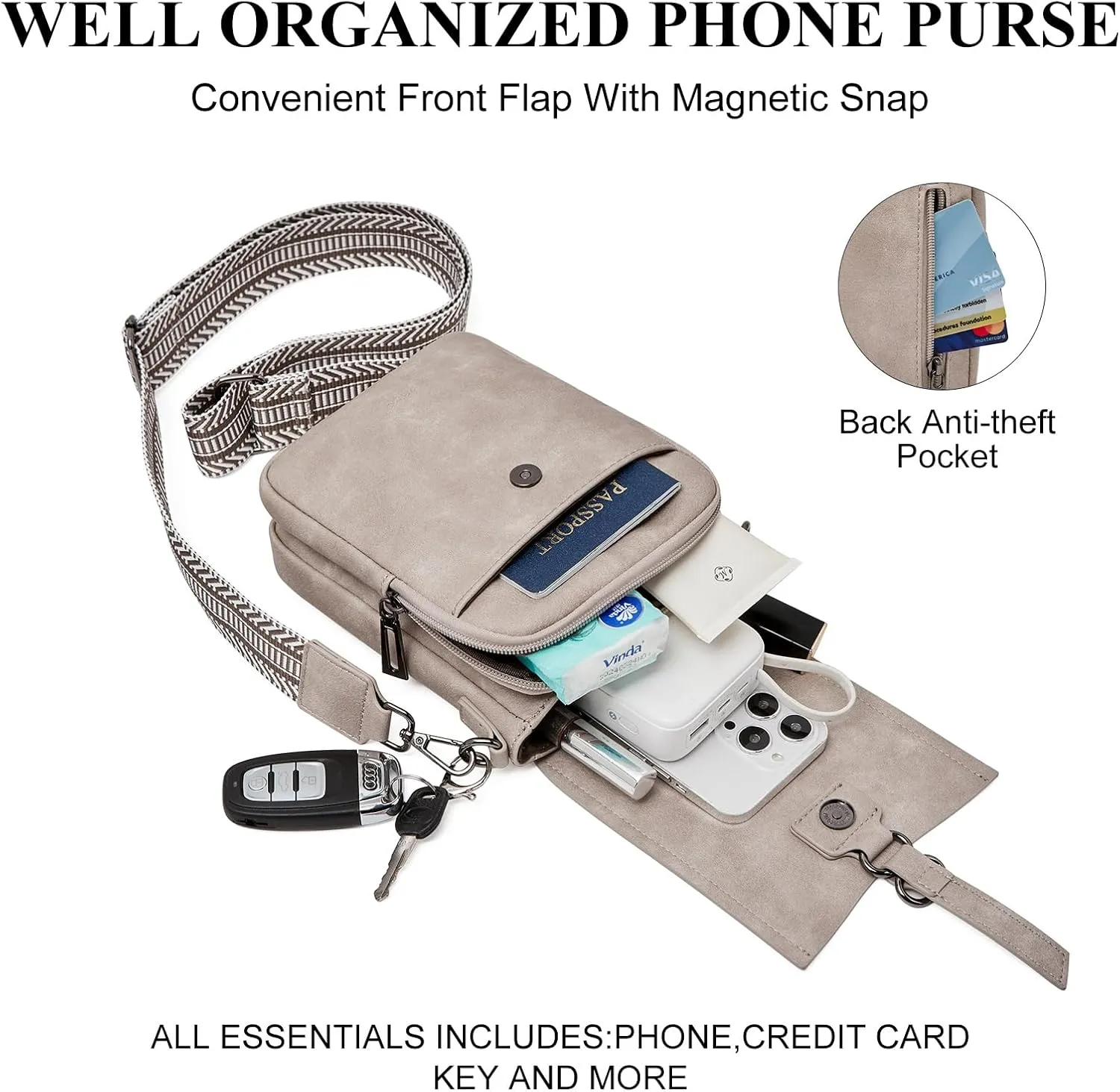 Small Crossbody Bags for women,Soft Leather Cell Phone Purse Lightweight,Little Crossbody Purses Women Trendy with Card slots