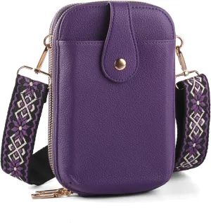 Small Crossbody Cell Phone Bag for Women, Mini Crossbody Wallet Phone Shoulder Handbag Purse with Credit Card Slots
