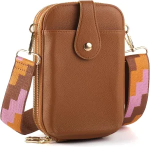 Small Crossbody Cell Phone Bag for Women, Mini Crossbody Wallet Phone Shoulder Handbag Purse with Credit Card Slots