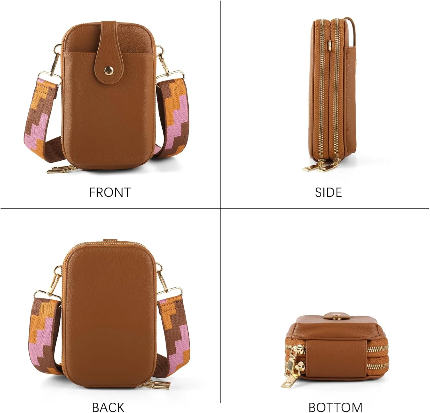 Small Crossbody Cell Phone Bag for Women, Mini Crossbody Wallet Phone Shoulder Handbag Purse with Credit Card Slots