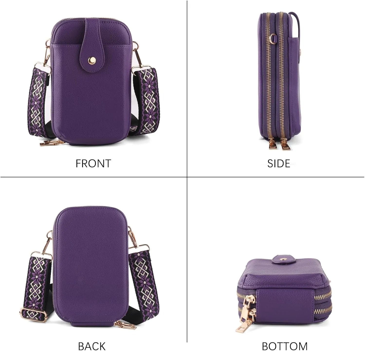 Small Crossbody Cell Phone Bag for Women, Mini Crossbody Wallet Phone Shoulder Handbag Purse with Credit Card Slots