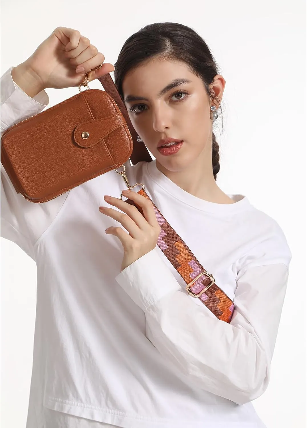 Small Crossbody Cell Phone Bag for Women, Mini Crossbody Wallet Phone Shoulder Handbag Purse with Credit Card Slots