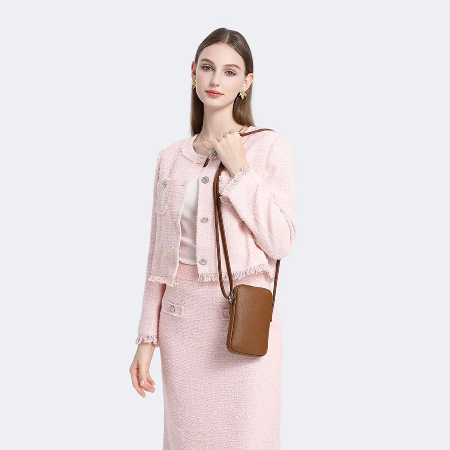 Small Crossbody Purse Zipper Cell Phone Bag Mini Shoulder Purse Wallet Smart Phone Wallet with Credit Card Solts