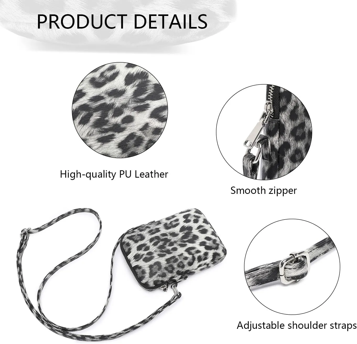 Small Crossbody Purse Zipper Cell Phone Bag Mini Shoulder Purse Wallet Smart Phone Wallet with Credit Card Solts